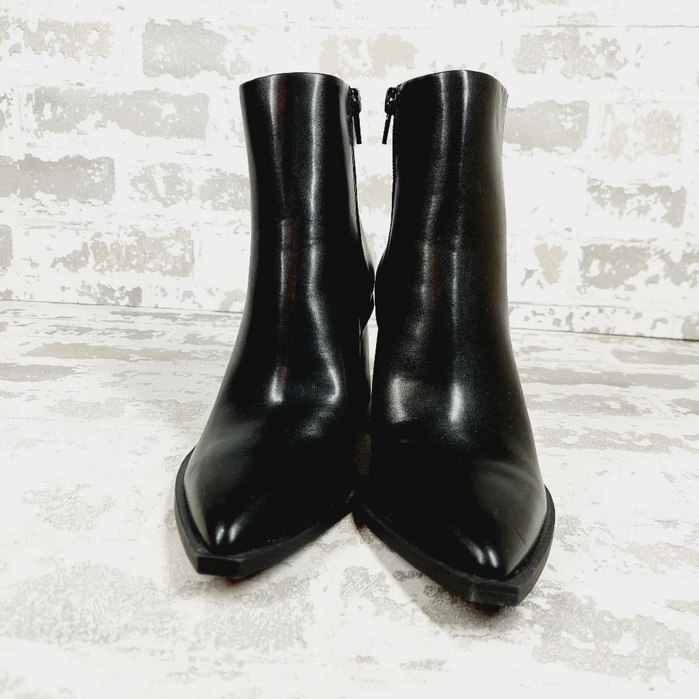 NEW BP Loren Black Leather Pointed Toe Ankle Booties H607
